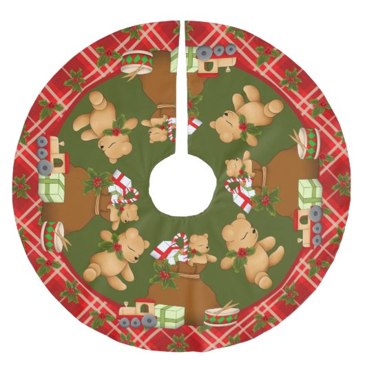 Weihnachtsbären Polyester Weihnachtsbaumdecke (Vorderseite)