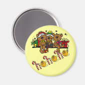 Weihnachtsbären und Jingle Bells Magnet (Vorderseite/Rückseite)