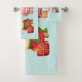 Weihnachtsbären und Kaninchen Badhandtuch Set (Insitu)