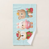Weihnachtsbären und Kaninchen Badhandtuch Set (Handtuch)