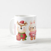 Weihnachtsbären und Kaninchen Kaffeetasse (Vorderseite Links)