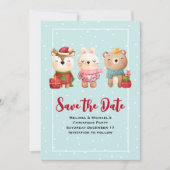Weihnachtsbären und Kaninchen Save The Date (Vorderseite)
