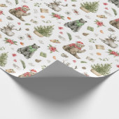 Weihnachtsbären und Rentierwackelpapier Geschenkpapier (Ecke)