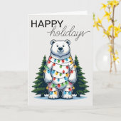 Weihnachtsbären-Urlaubskarte Karte (Gelbe Blume)