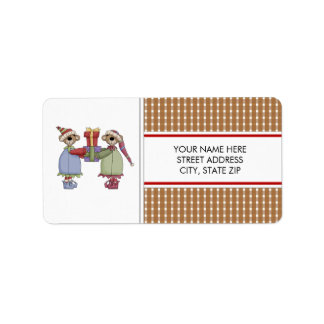 Weihnachtsbärenadresse Mailing Labels Adressaufkleber