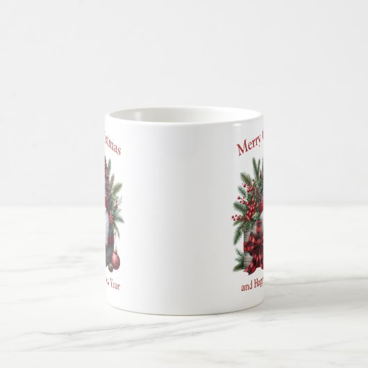 Weihnachtsbärenbogen und -knochen mit Geschenken Kaffeetasse (Mittel)