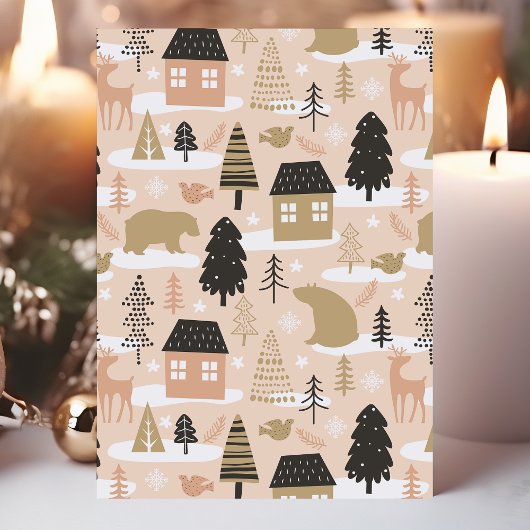 Weihnachtsbärendorf Feiertagskarte