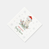 Weihnachtsbärendusche Begrüßungszeichen Serviette (Ecke)