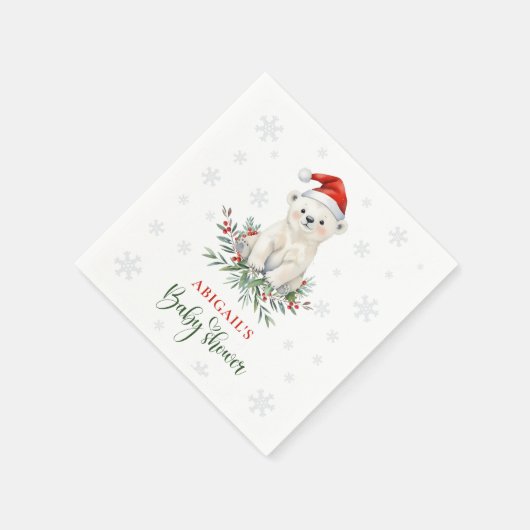 Weihnachtsbärendusche Begrüßungszeichen Serviette (Ecke)
