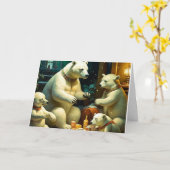 Weihnachtsbärengeschenke Karte (Gelbe Blume)