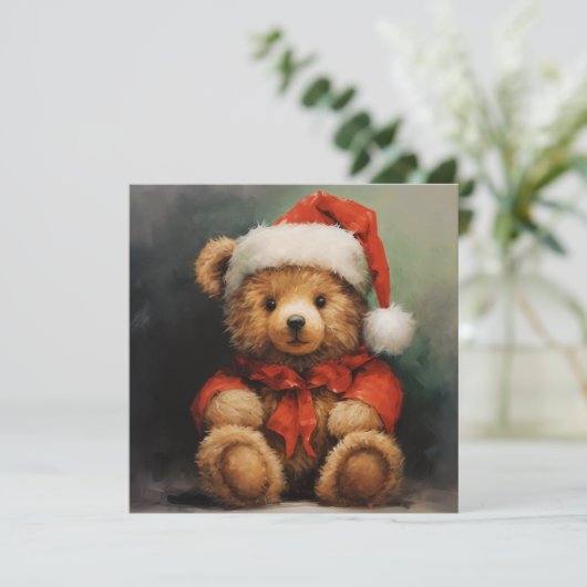 Weihnachtsbärenkarte Feiertagskarte (Stehend Vorderseite)