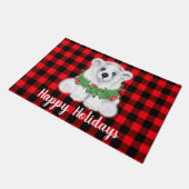 Weihnachtsbärenkuchen, Holly-Beeren-Kranz Fußmatte (Schrägansicht)