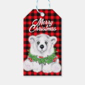 Weihnachtsbärenkuchen, Holly-Beeren-Kranz Geschenkanhänger (Vorderseite)