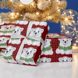 Weihnachtsbärenkuchen, Holly-Beeren-Kranz Geschenkpapier