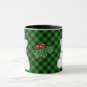 Weihnachtsbärenkuchen klassisch grün kariert tasse (Zentrum)