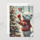Weihnachtsbärenkuppe und Kardinal Postkarte (Vorne/Hinten)