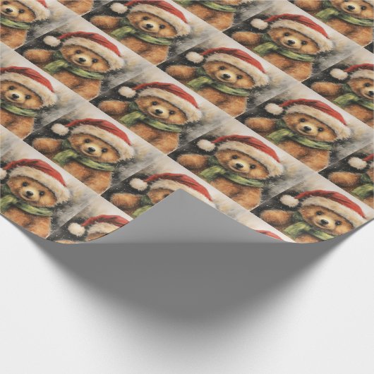 Weihnachtsbärenpapier Geschenkpapier (Ecke)
