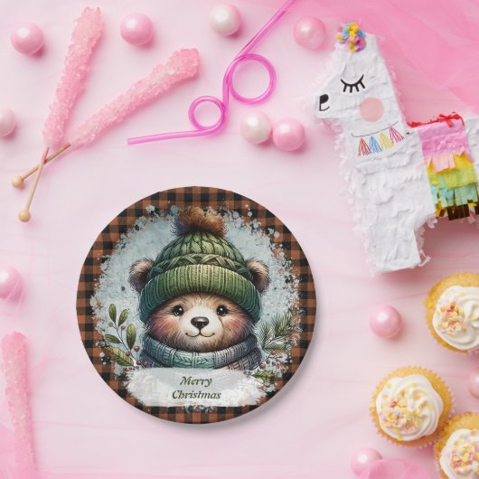 Weihnachtsbärenpapier-Teller Pappteller (Party)