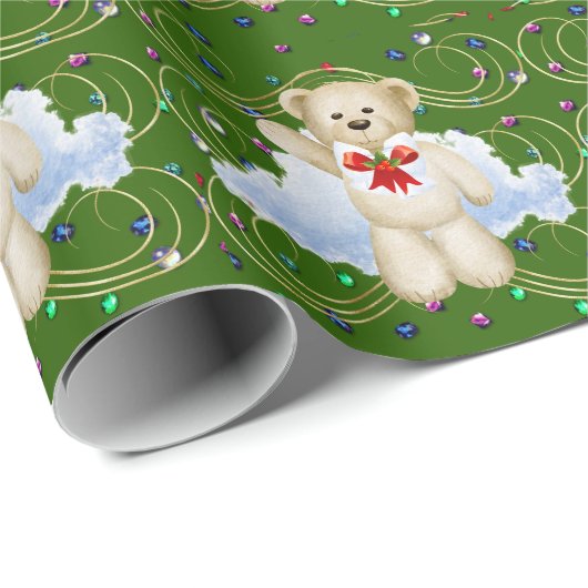 Weihnachtsbärenwackelpapier Geschenkpapier (Rolleneckpunkt)