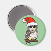 Weihnachtsbarot Owl Santa Magnet (Vorderseite/Rückseite)