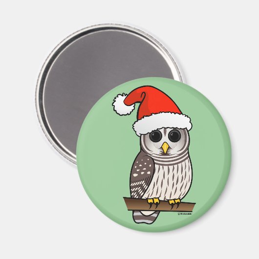 Weihnachtsbarot Owl Santa Magnet (Vorderseite/Rückseite)