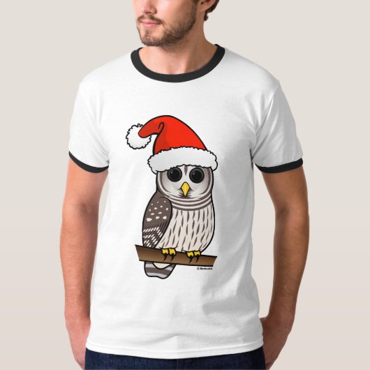 Weihnachtsbarot Owl Santa T-Shirt (Vorderseite)