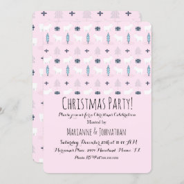 WeihnachtsbärPräsentiert Urlaubsmuster Einladung