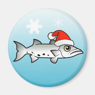Weihnachtsbarracuda Sankt Magnet