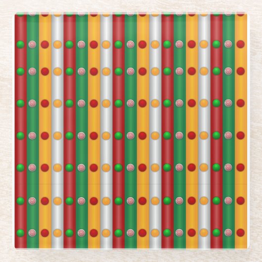 Weihnachtsbars Glasuntersetzer (Vorderseite)