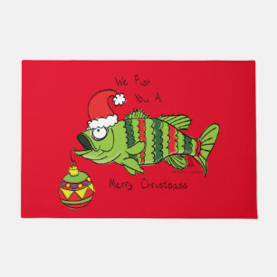 Weihnachtsbarsch Fischen Niedlicher Cartoon Fußmatte