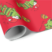 Weihnachtsbarsch Fischen Niedlicher Cartoon Geschenkpapier (Rolleneckpunkt)