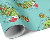 Weihnachtsbarsch Fischen Niedlicher Cartoon Geschenkpapier (Rolleneckpunkt)