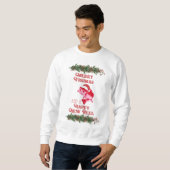 Weihnachtsbarsch Fischen Party Sweatshirt (Vorne ganz)