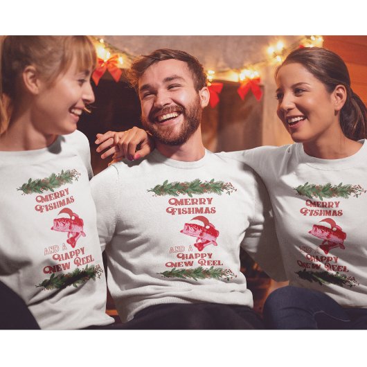 Weihnachtsbarsch Fischen Party Sweatshirt