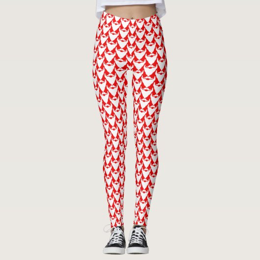 Weihnachtsbart gemusterte Weihnachtsfeste Leggings (Vorderseite)