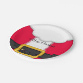 Weihnachtsbart, Roter Weihnachtsmann, Anzug Pappteller (Schrägansicht)