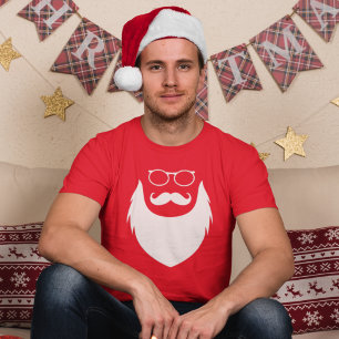 Weihnachtsbart und Brille Männer T-Shirt