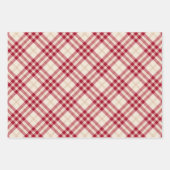 Weihnachtsbartan kariert-Rot-Weiß-Muster Geschenkpapier Set (Vorderseite)