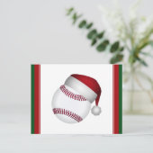 WeihnachtsBaseball Feiertagspostkarte (Stehend Vorderseite)
