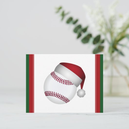 WeihnachtsBaseball Feiertagspostkarte (Stehend Vorderseite)