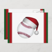 WeihnachtsBaseball Feiertagspostkarte (Vorne/Hinten)