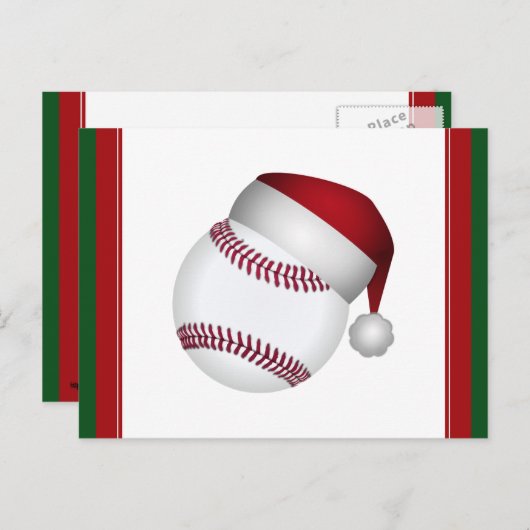 WeihnachtsBaseball Feiertagspostkarte (Vorne/Hinten)