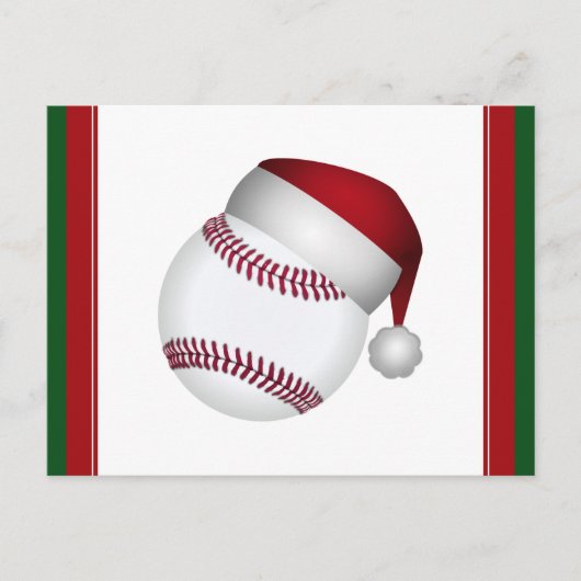 WeihnachtsBaseball Feiertagspostkarte (Vorderseite)