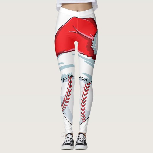 WeihnachtsBaseball für Kinder Männer Ball Santa Pa Leggings (Vorderseite)