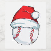 WeihnachtsBaseball für Kinder Männer Ball Santa Pa Weinetikett (Einzelnes Label)