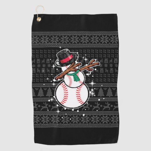 WeihnachtsBaseball Golfhandtuch (Vorderseite)