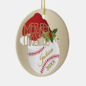 WeihnachtsBaseball Keramik Ornament (Rechts)
