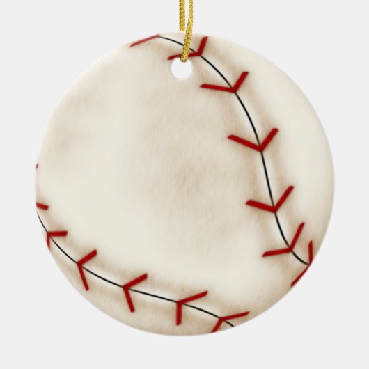 Weihnachtsbaseball Keramikornament (Vorne)