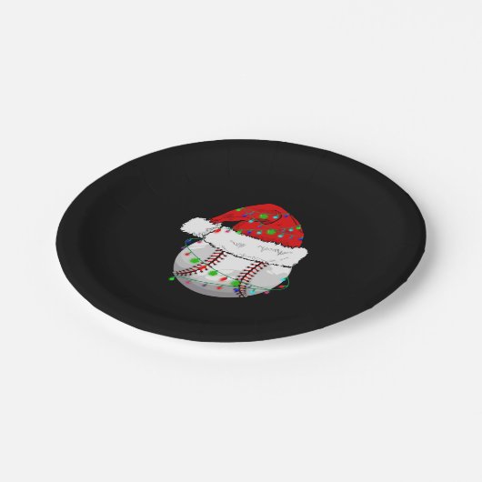 WeihnachtsBaseball Pappteller (Schrägansicht)