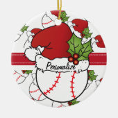 Weihnachtsbaseball personalisieren keramikornament (Vorne)